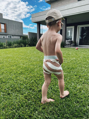 Sunga Infantil Estampado UV50+ | Listras Diagonais Bege - MiniMalista Baby - 0, b2b, Baby, Calor, com-desconto-mm10, Kids, Menino, Neutro, new, Unissex, Verão -bebê-minimalista-estiloso