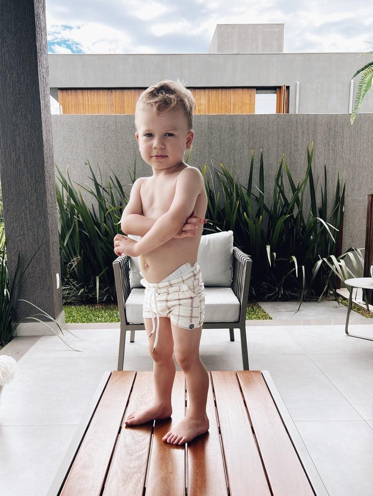 Sunga Infantil Estampado UV50+ | Xadrez Verão - MiniMalista Baby - 0, b2b, Calor, com-desconto-mm10, Menino, Verão -bebê-minimalista-estiloso