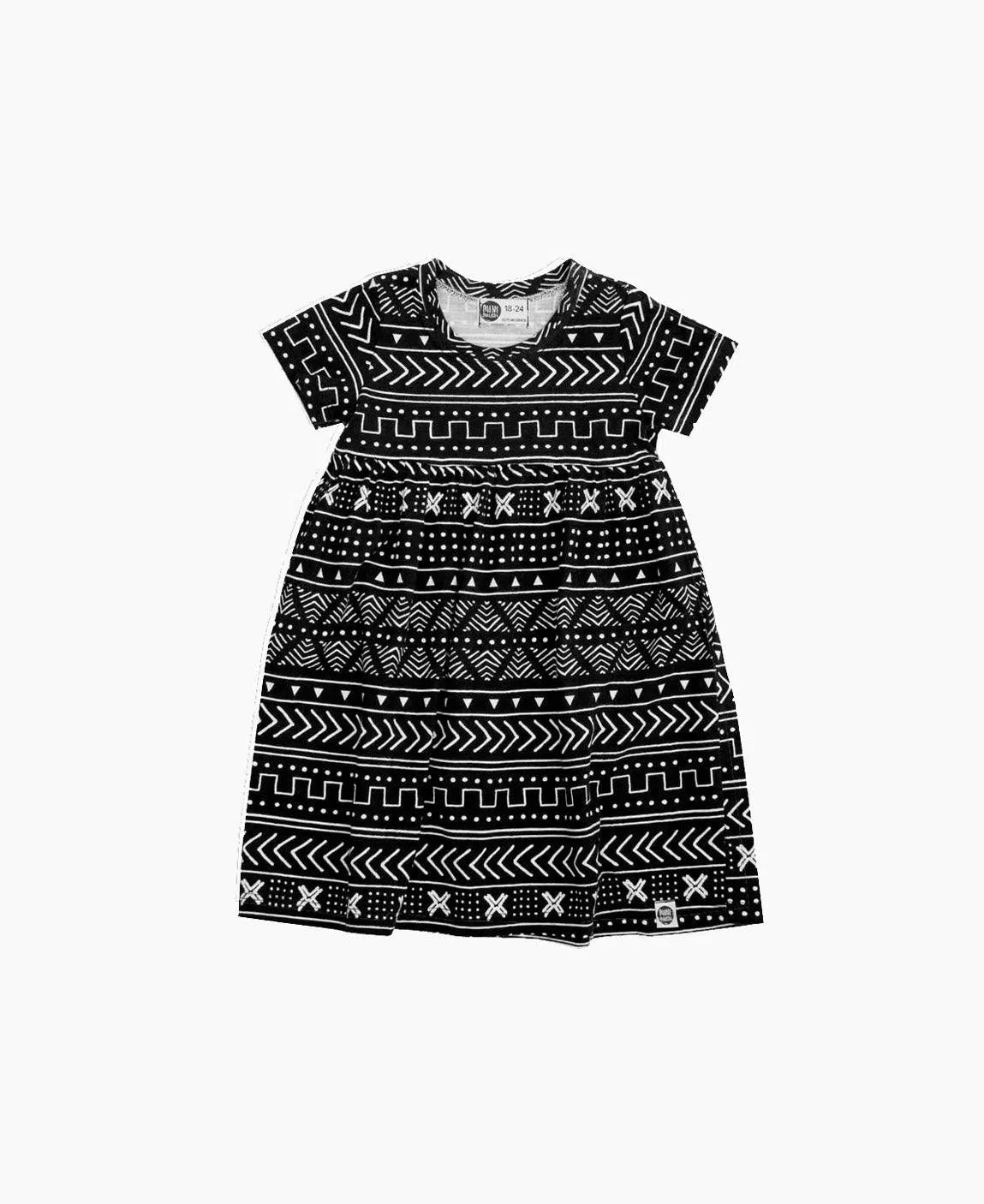Vestido de Verão Malha Infantil MudCloth - MiniMalista Baby - 0.3, b2b, black-friday, Calor, Kids, Menina, outlet, SALE-FINAL, tab-tam-vestido-manga-curta, Verão, últimas-peças -bebê-minimalista-estiloso