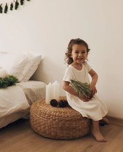 Vestido Infantil com Manga Curta MiniMalista | Liso Branco Off - MiniMalista Baby - 0.25, 0.3, Ano Novo, anonovo, b2b, black-friday, Calor, com-desconto-mm10, Kids, Menina, Reveillon, tab-tam-vestido-manga-curta, Verão -bebê-minimalista-estiloso