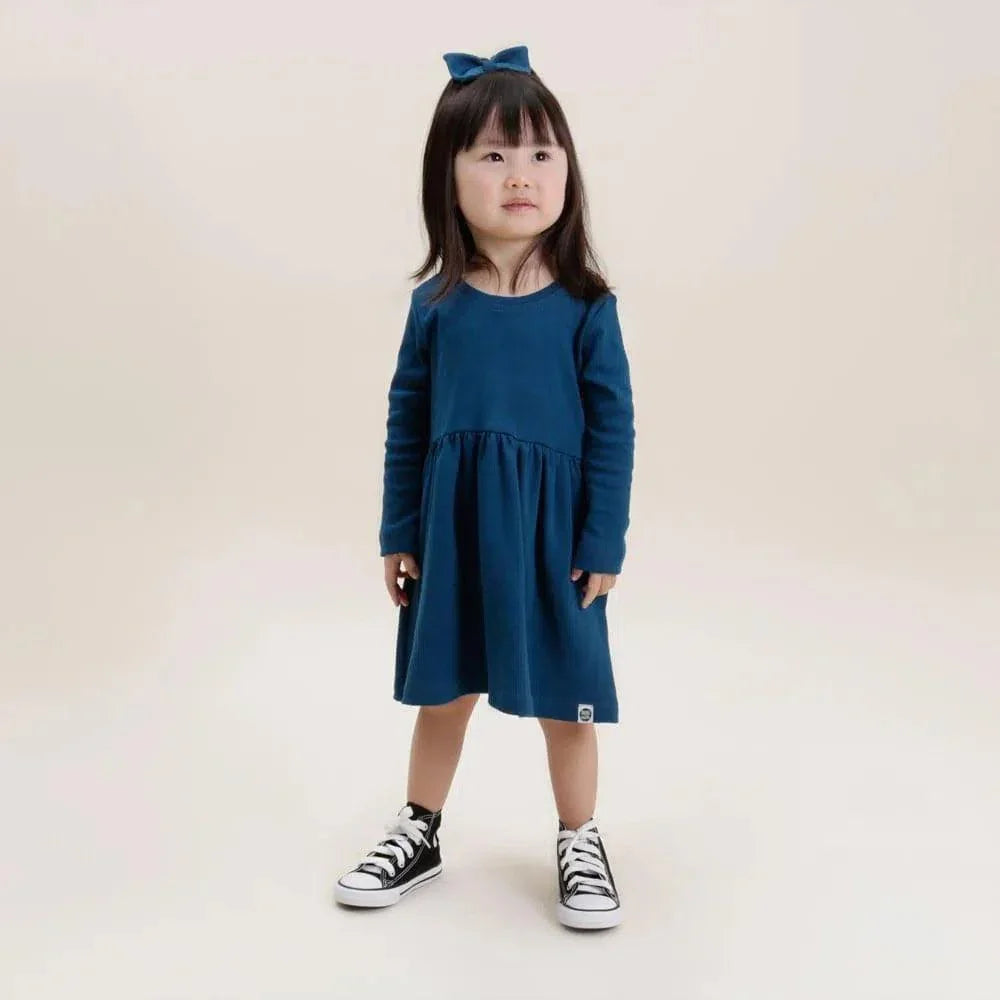 Vestido Infantil Manga Longa MiniMalista | Liso Azul Sky - MiniMalista Baby - 0.3, 0.45, b2b, black-friday, com-desconto-mm10, Frio, Kids, Menina, SALE-FINAL, tab-tam-vestido-manga-longa -bebê-minimalista-estiloso