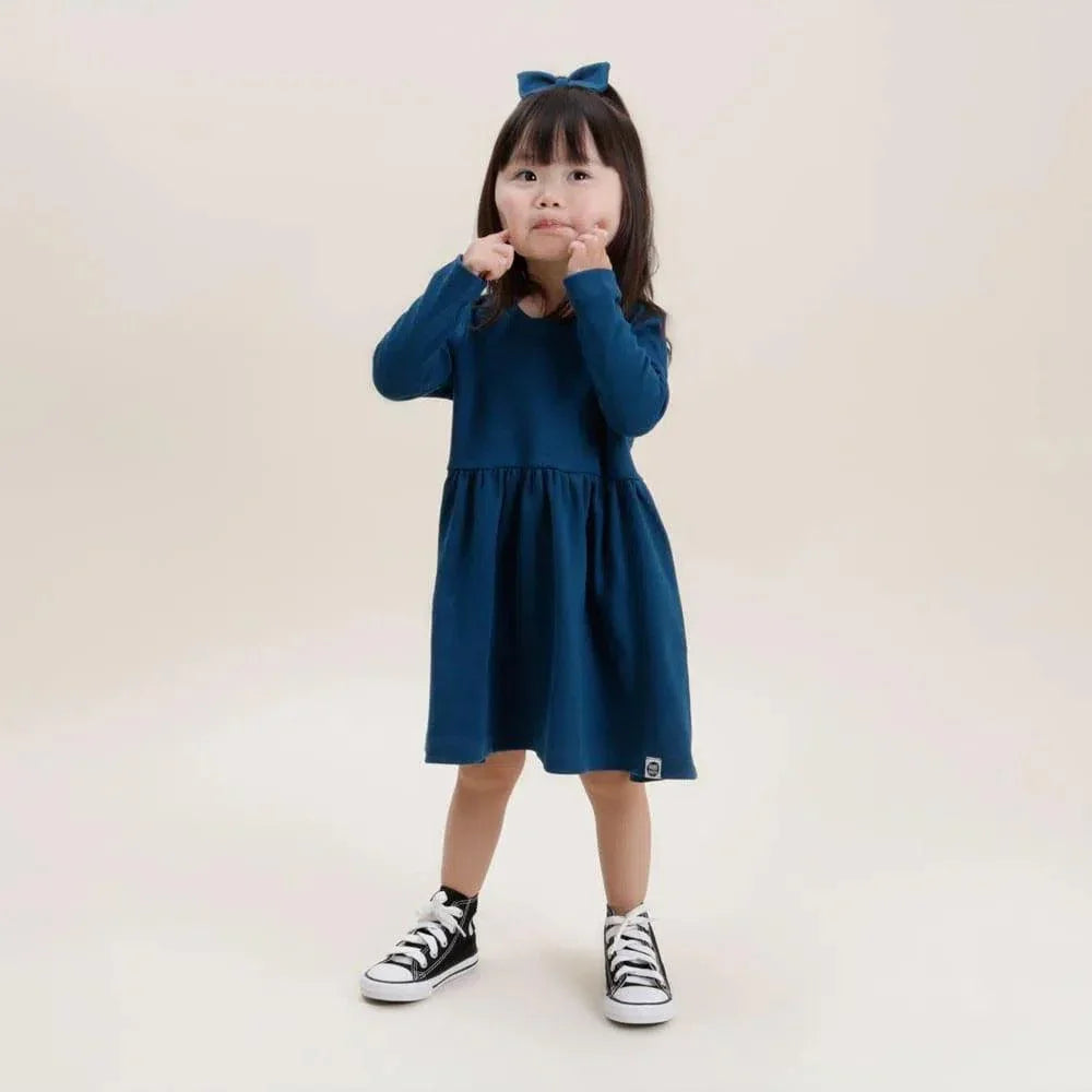 Vestido Infantil Manga Longa MiniMalista | Liso Azul Sky - MiniMalista Baby - 0.3, 0.45, b2b, black-friday, com-desconto-mm10, Frio, Kids, Menina, SALE-FINAL, tab-tam-vestido-manga-longa -bebê-minimalista-estiloso
