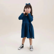 Vestido Infantil Manga Longa MiniMalista | Liso Azul Sky - MiniMalista Baby - 0.3, 0.45, b2b, black-friday, com-desconto-mm10, Frio, Kids, Menina, SALE-FINAL, tab-tam-vestido-manga-longa -bebê-minimalista-estiloso