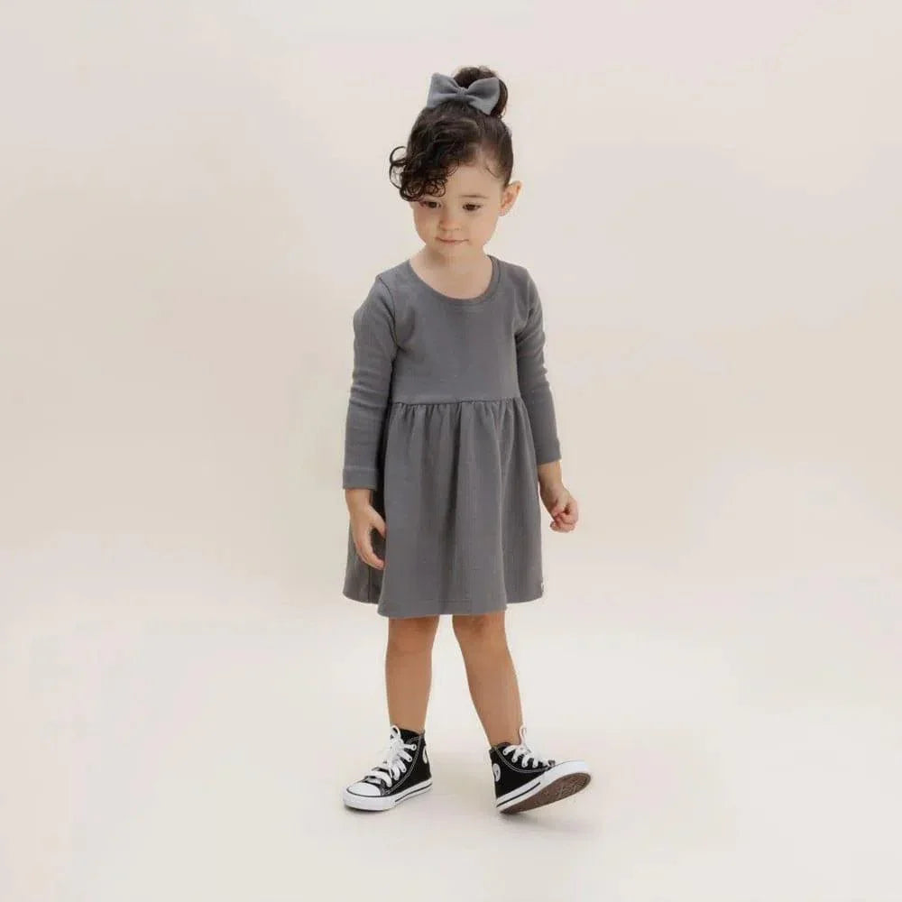 Vestido Infantil Manga Longa MiniMalista | Liso Grafitti - MiniMalista Baby - 0.3, 0.4, b2b, black-friday, com-desconto-mm10, Frio, Kids, Menina, SALE-FINAL, tab-tam-vestido-manga-longa, Winter Sale 40% -bebê-minimalista-estiloso