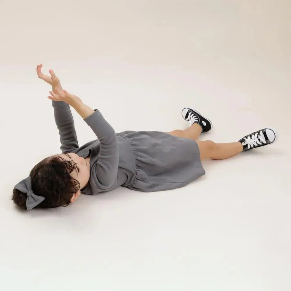 Vestido Infantil Manga Longa MiniMalista | Liso Grafitti - MiniMalista Baby - 0.3, 0.4, b2b, black-friday, com-desconto-mm10, Frio, Kids, Menina, SALE-FINAL, tab-tam-vestido-manga-longa, Winter Sale 40% -bebê-minimalista-estiloso