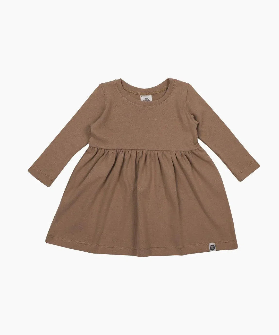 Vestido Infantil Manga Longa MiniMalista | Liso Mocha - MiniMalista Baby - 0.3, 0.4, b2b, black-friday, com-desconto-mm10, Frio, Kids, Menina, SALE-FINAL, tab-tam-vestido-manga-longa, Winter Sale 40% -bebê-minimalista-estiloso