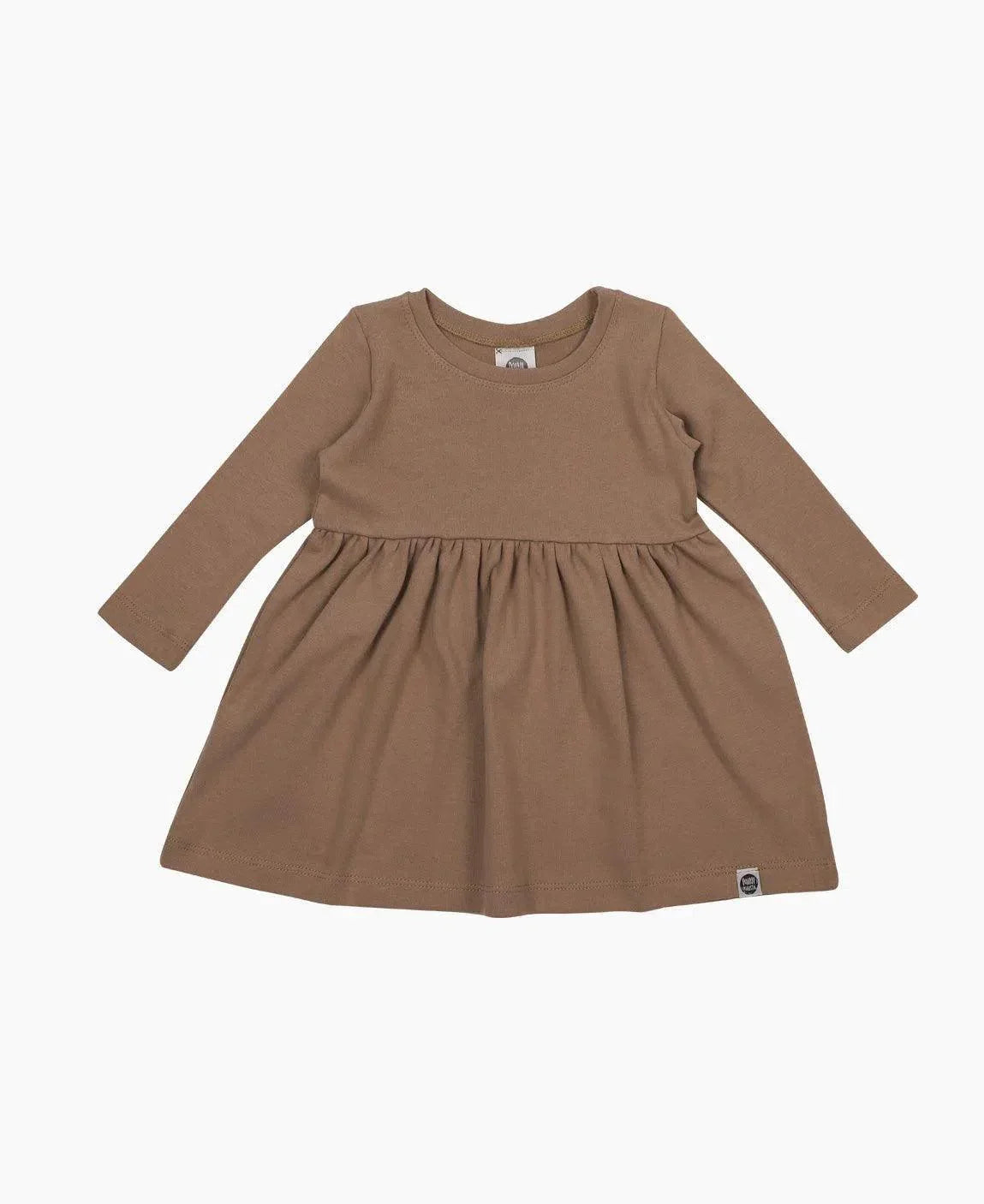 Vestido Infantil Manga Longa MiniMalista | Liso Mocha - MiniMalista Baby - 0.3, 0.4, b2b, black-friday, com-desconto-mm10, Frio, Kids, Menina, SALE-FINAL, tab-tam-vestido-manga-longa, Winter Sale 40% -bebê-minimalista-estiloso