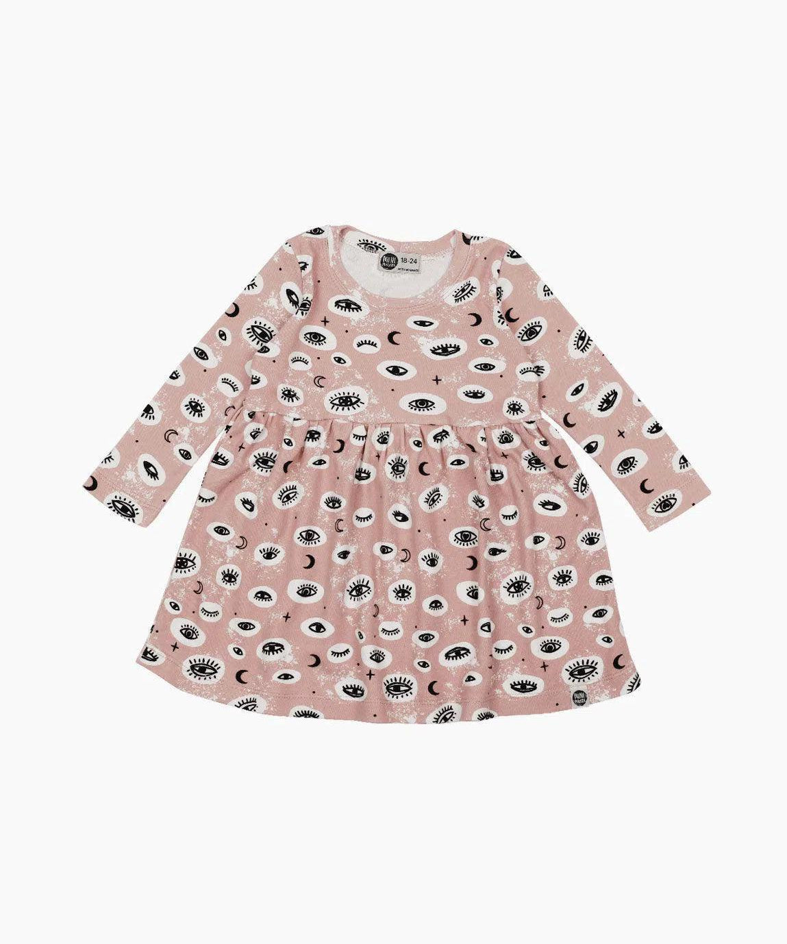 Vestido Manga Longa Infantil | Mystic Eyes - MiniMalista Baby - 0.3, 0.45, b2b, black-friday, Frio, Kids, Menina, outlet, SALE-FINAL, tab-tam-vestido-manga-longa, Winter Sale 40% -bebê-minimalista-estiloso