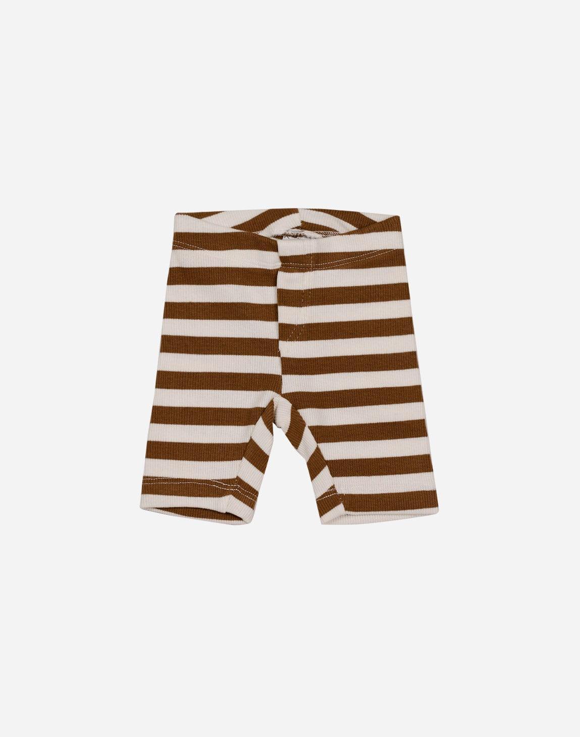 Biker Shorts Canelado Infantil Listras Caramelo e Branco Off - MiniMalista Baby - 0.4, b2b, black-friday, Calor, com-desconto-mm10, Menino, Neutro, tam-tam-biker-shorts, Unissex, Verão -bebê-minimalista-estiloso