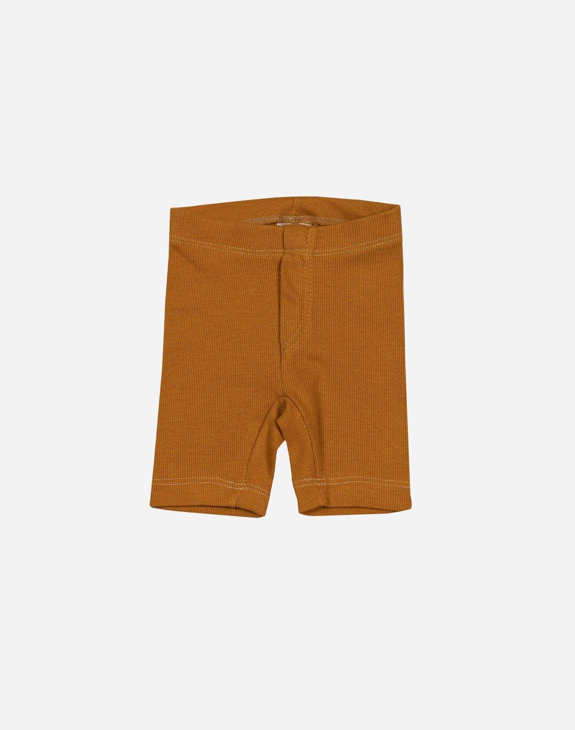 Biker Shorts Canelado Infantil MiniMalista Liso Mostarda - MiniMalista Baby - b2b, Calor, com-desconto-mm10, Menino, Neutro, Unissex, Verão -bebê-minimalista-estiloso
