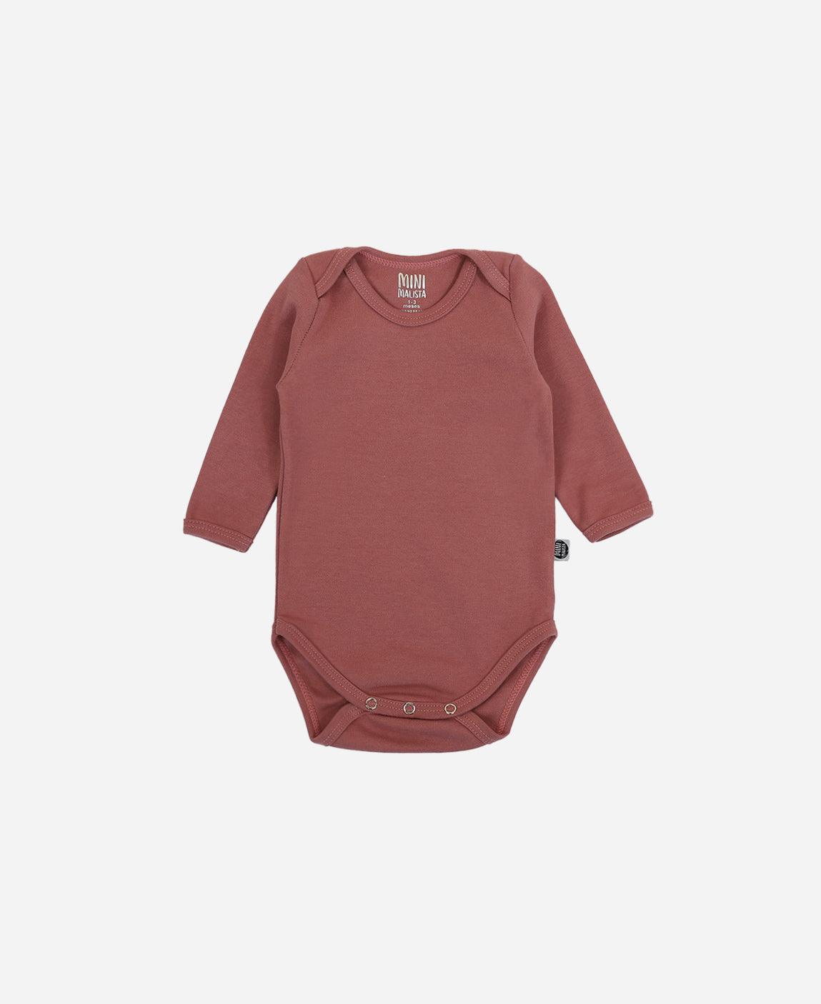 Body de Bebê Manga Longa Unissex MiniMalista | Liso Dark Rose - MiniMalista Baby - 0.2, 0.3, b2b, Baby, black-friday, com-desconto-mm10, Frio, Menina, tab-tam-body-manga-longa -bebê-minimalista-estiloso