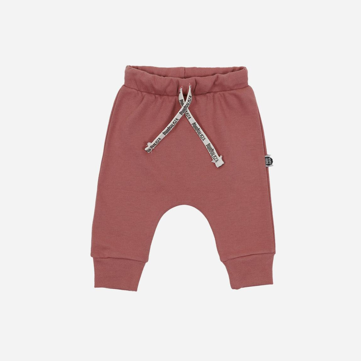 Calça de Bebê Harém Unissex MiniMalista | Liso Dark Rose - MiniMalista Baby - 0.2, b2b, Baby, black-friday, com-desconto-mm10, Meia Estação, Menina, tab-tam-calça-bolsão-kids -bebê-minimalista-estiloso