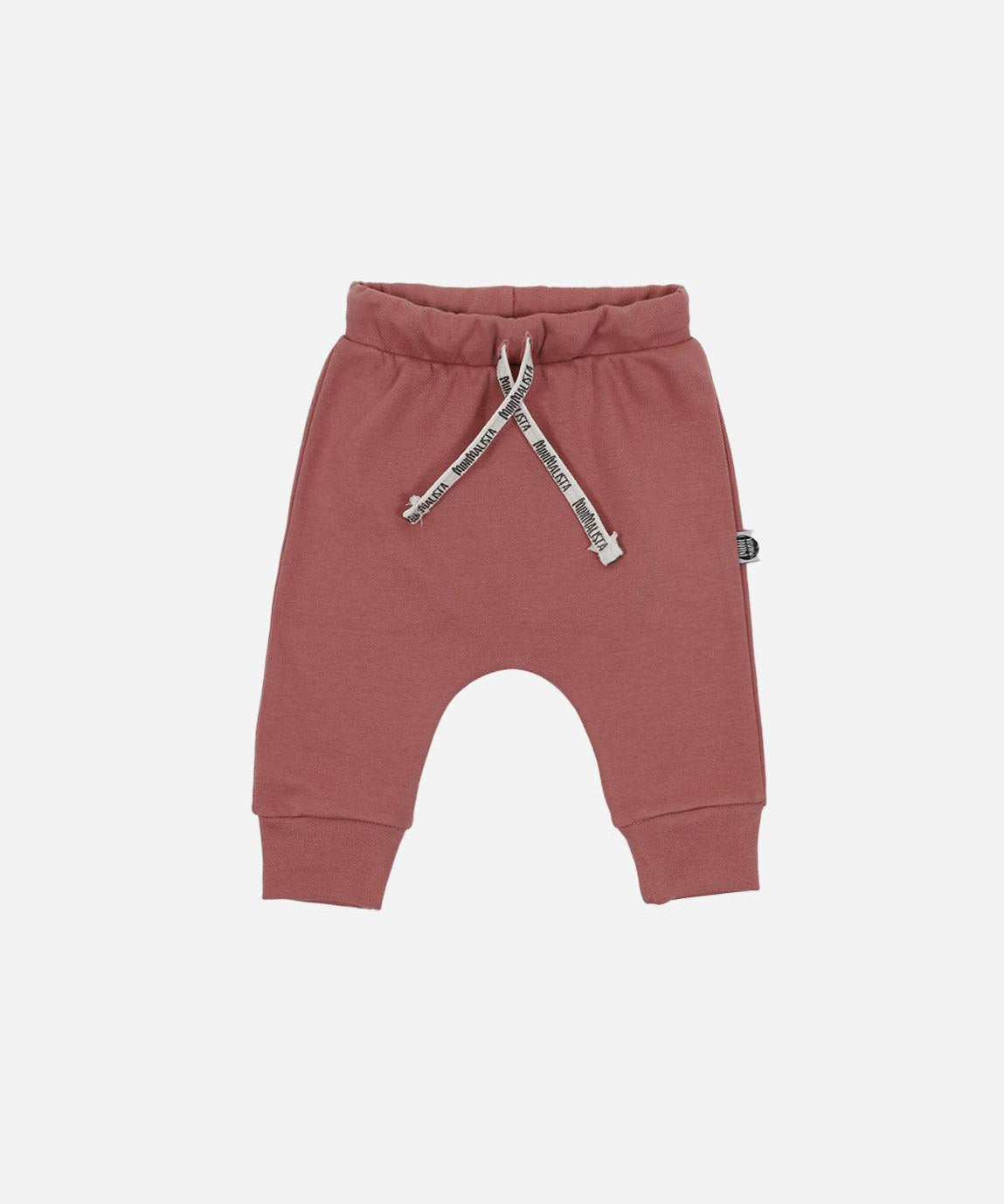 Calça de Bebê Harém Unissex MiniMalista | Liso Dark Rose - MiniMalista Baby - 0.2, b2b, Baby, black-friday, com-desconto-mm10, Meia Estação, Menina, tab-tam-calça-bolsão-kids -bebê-minimalista-estiloso