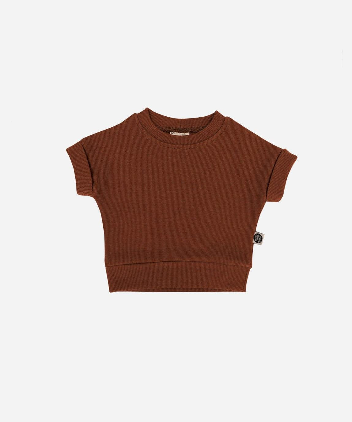 Camiseta Infantil Dolman Canelado Unissex MiniMalista | Liso Oak - MiniMalista Baby - 0.3, b2b, black-friday, Calor, com-desconto-mm10, Meia Estação, Menino, tab-tam-dolman-tee, Verão -bebê-minimalista-estiloso