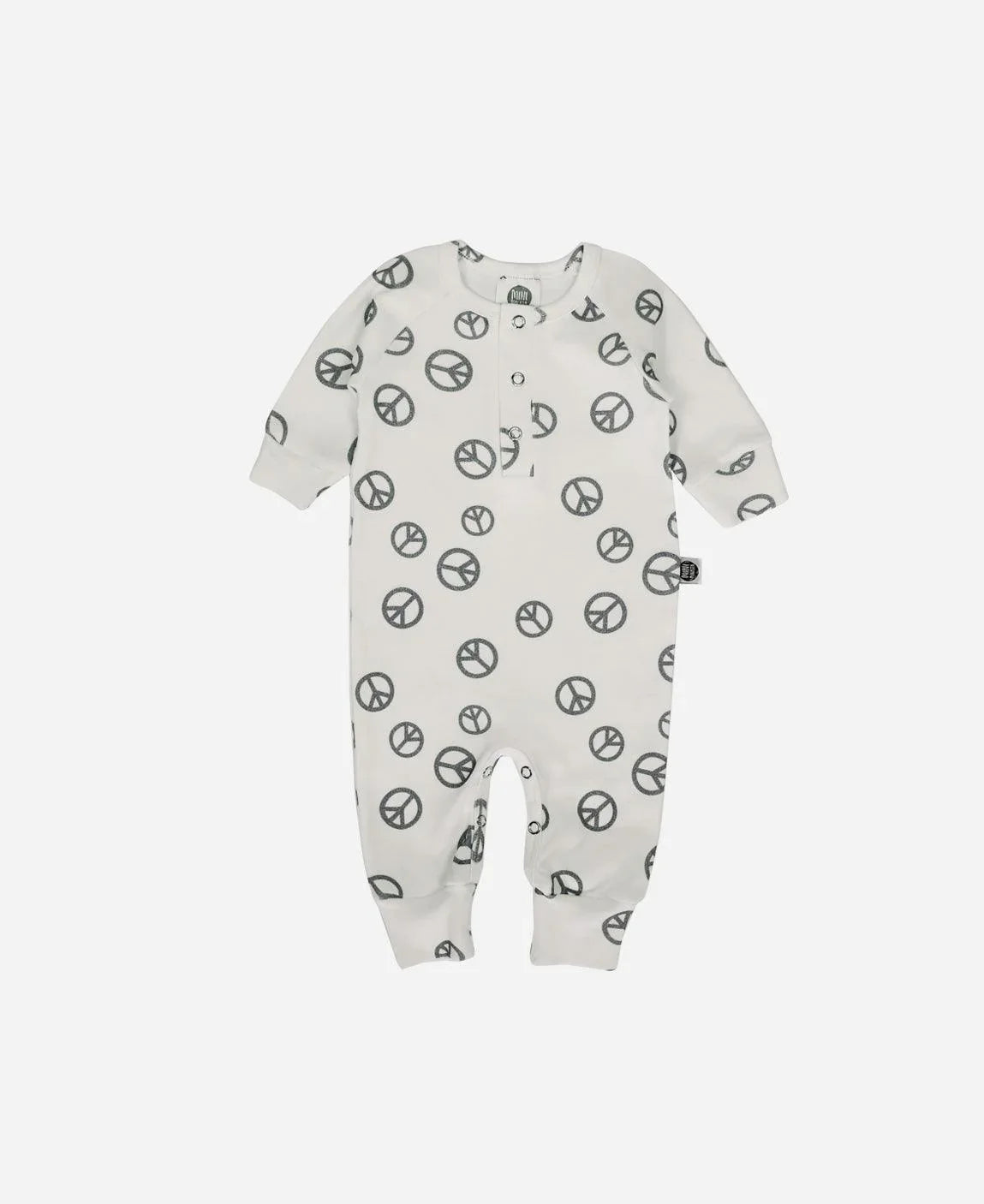 Macacão de Bebê Raglan Botões Unissex | Peace and Love - MiniMalista Baby - 0.35, 2macacoespor199, b2b, Baby, black-friday, com-desconto-mm10, Meia Estação, Menino, tab-tam-mac-botões -bebê-minimalista-estiloso