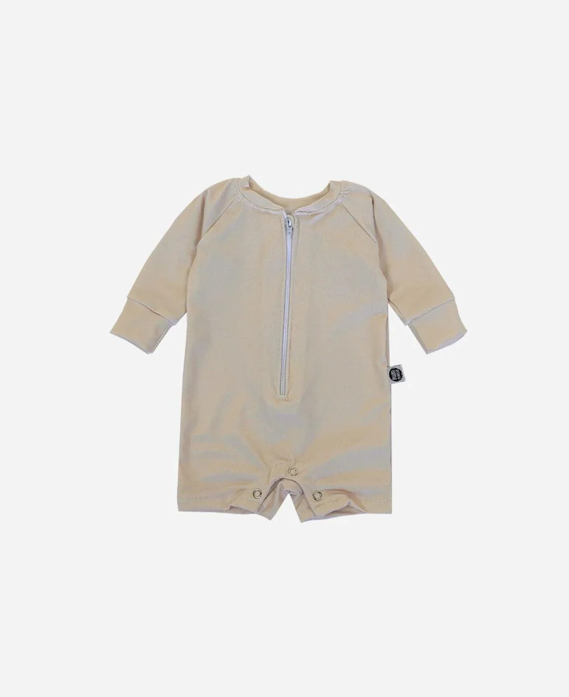 Macaquinho de Praia UV50+ MiniMalista | Liso Beige - MiniMalista Baby - 0, b2b, Baby, Calor, com-desconto-mm10, Menina, Neutro, tab-tam-macaquinho-praia, Unissex, Verão -bebê-minimalista-estiloso