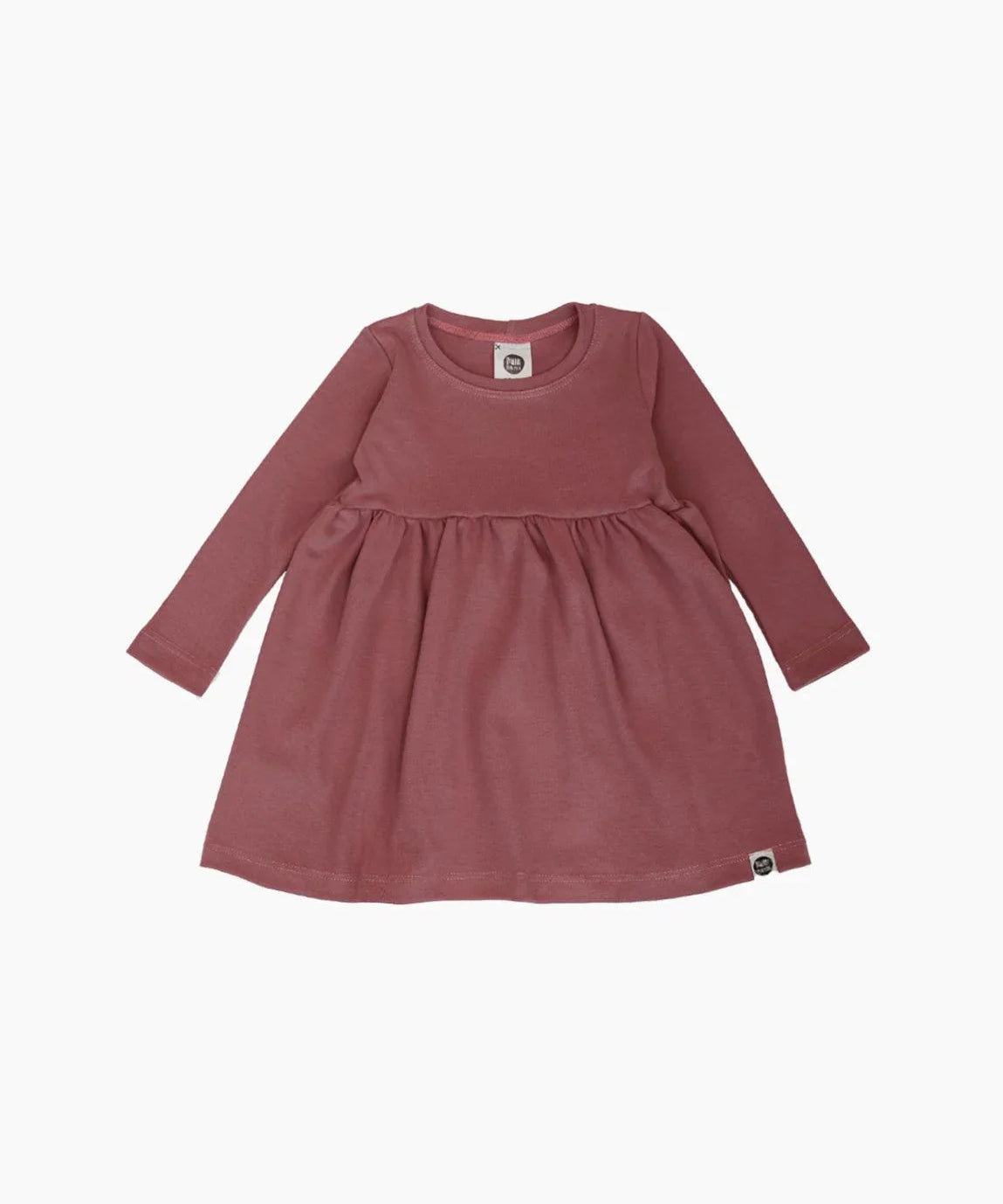 Vestido Infantil Manga Longa MiniMalista | Liso Dark Rose - MiniMalista Baby - 0.3, b2b, black-friday, com-desconto-mm10, Frio, Kids, Menina, tab-tam-vestido-manga-longa -bebê-minimalista-estiloso