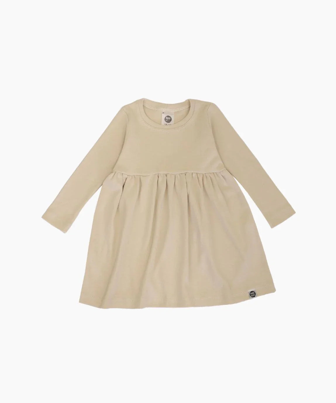Vestido Infantil Manga Longa MiniMalista | Liso Sand - MiniMalista Baby - 0.3, b2b, black-friday, com-desconto-mm10, Frio, Kids, Menina, tab-tam-vestido-manga-longa -bebê-minimalista-estiloso