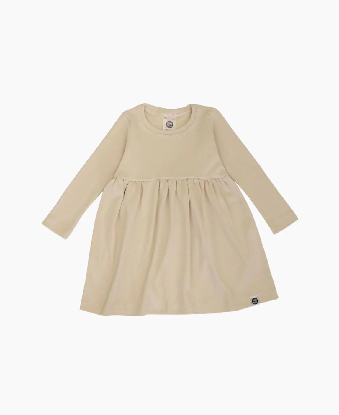 Vestido Infantil Manga Longa MiniMalista | Liso Sand - MiniMalista Baby - 0.3, b2b, black-friday, com-desconto-mm10, Frio, Kids, Menina, tab-tam-vestido-manga-longa -bebê-minimalista-estiloso